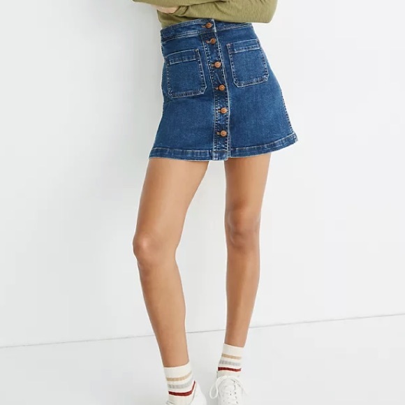 Madewell Dresses & Skirts - NWT MADEWELL Denim A-Line Mini Skirt Patch Pocket